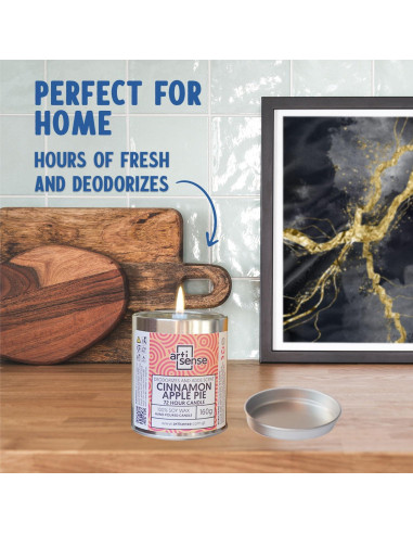 Vela de Cera de Soja Artisense Aroma Manzana Canela 72h