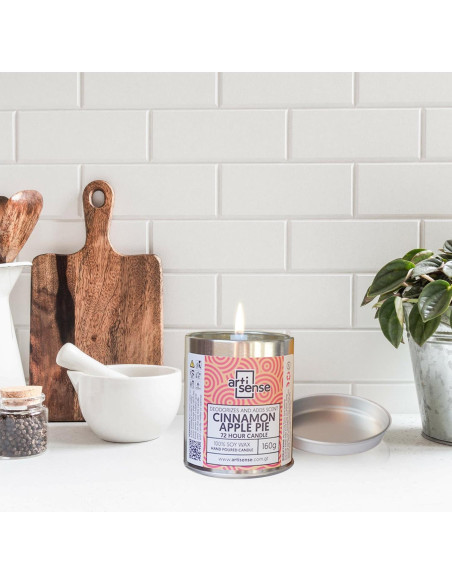 Vela de Cera de Soja Artisense Aroma Manzana Canela 72h