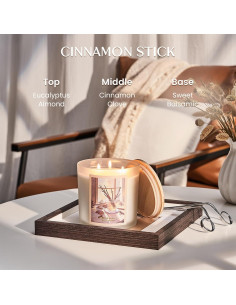 Vela Aromática M&SENSE Canela de Invierno 700g 120h 3 Mechas 2