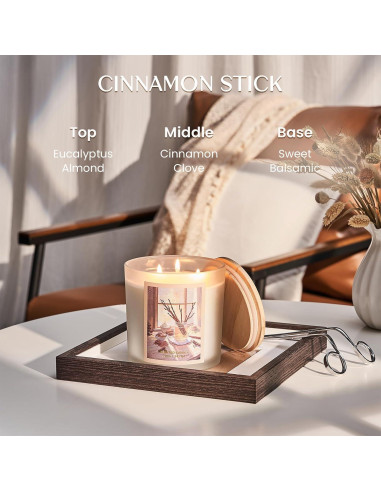 Vela Aromática M&SENSE Canela de Invierno 700g 120h 3 Mechas