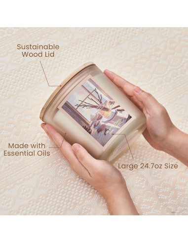 Vela Aromática M&SENSE Canela de Invierno 700g 120h 3 Mechas