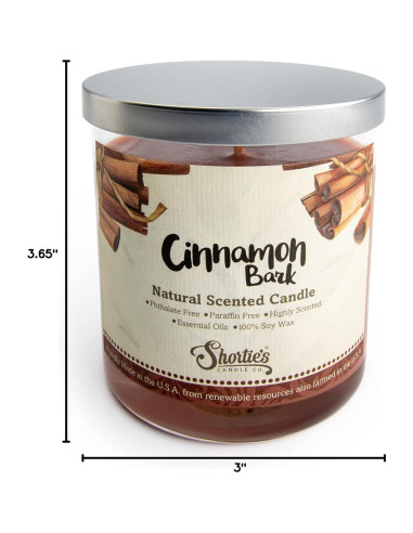 Vela de Soja Natural Shortie's Candle 255g Aroma Canela
