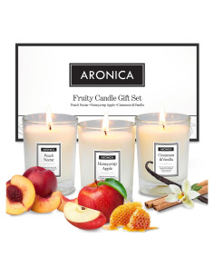Juego de Velas Aromáticas Aronica - 3 Fragancias Frutales