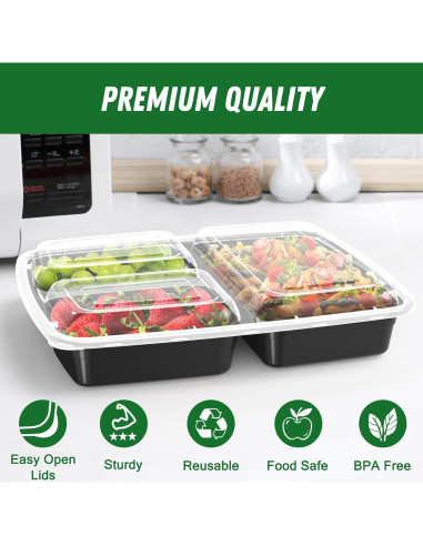 Contenedores de Comida Reutilizables Dealusy 32 oz 50 Piezas