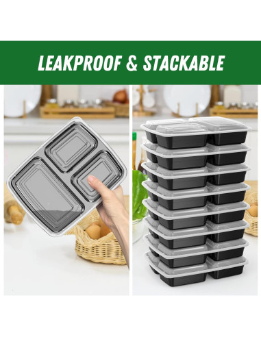 Contenedores de Comida Reutilizables Dealusy 32 oz 50 Piezas