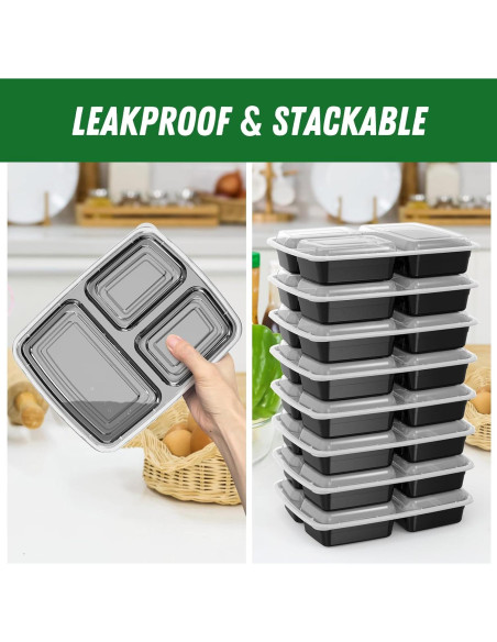 Contenedores de Comida Reutilizables Dealusy 32 oz 50 Piezas