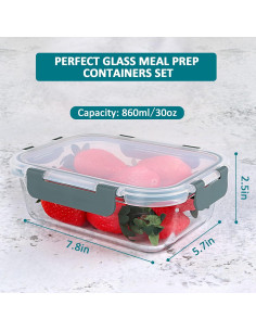 Contenedores de Vidrio MCIRCO 5 Pack 30 Oz A Prueba de Aire 2