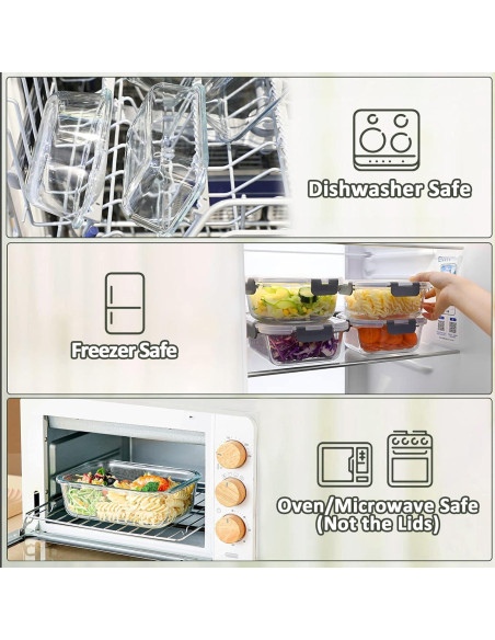 Contenedores de Vidrio MCIRCO 5 Pack 30 Oz A Prueba de Aire