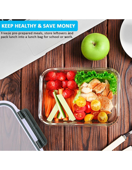 Contenedores de Vidrio MCIRCO 5 Pack 30 Oz A Prueba de Aire