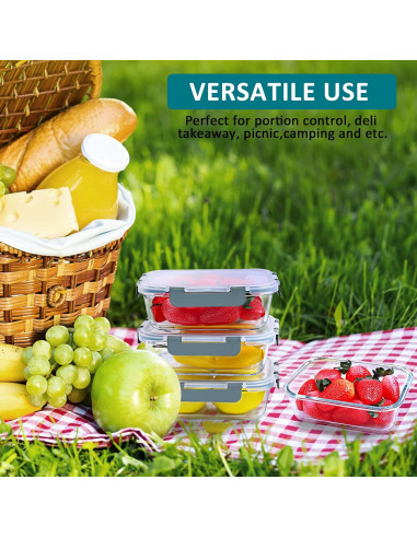 Contenedores de Vidrio MCIRCO 5 Pack 30 Oz A Prueba de Aire