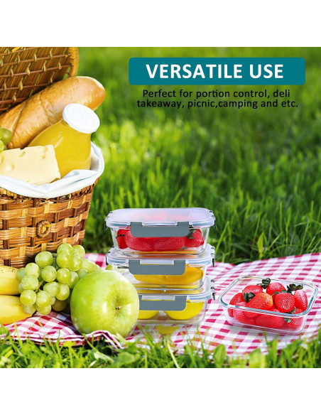 Contenedores de Vidrio MCIRCO 5 Pack 30 Oz A Prueba de Aire