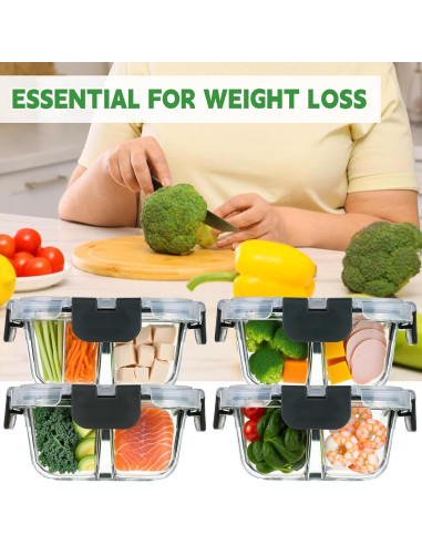 Paquete de 5 Contenedores de Comida Bariátrica ZUNKNOD 240 ml