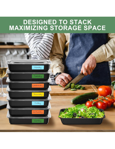 Contenedores de Comida Desechables Kapawze 38 OZ - 92 Pcs