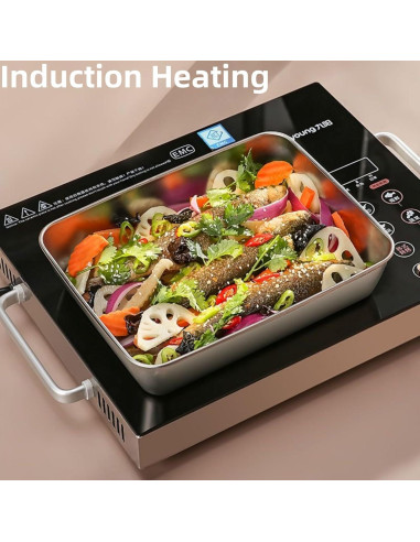 Set 6 Contenedores de Comida Acero Inoxidable 2200ml Keiwhsly