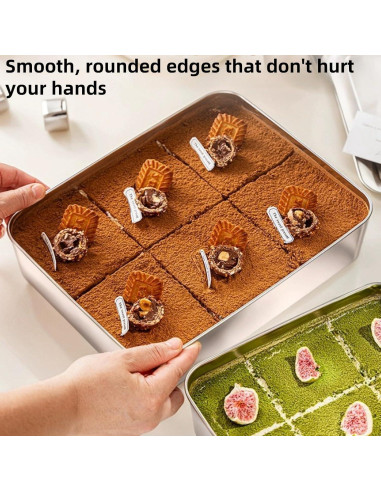 Set 6 Contenedores de Comida Acero Inoxidable 2200ml Keiwhsly