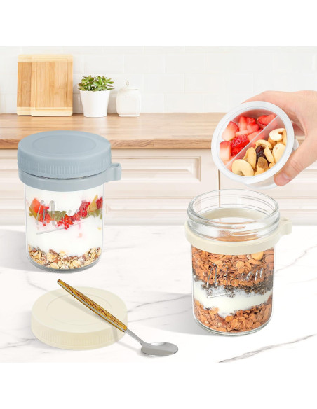 Paquete de 4 Tarros de Vidrio Herméticos 473 ml Xyptorix