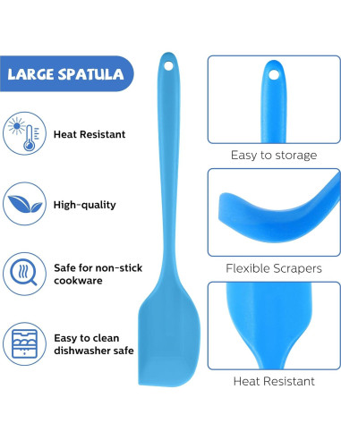 Juego de 16 Espátulas de Silicona Patelai 28 cm Resistente al Calor