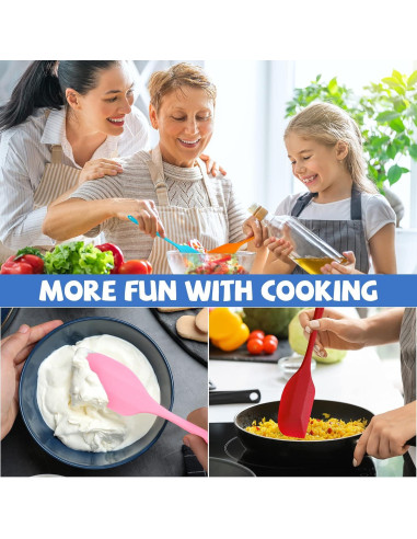 Juego de 16 Espátulas de Silicona Patelai 28 cm Resistente al Calor