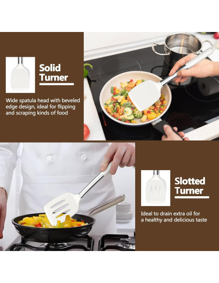 Juego de Utensilios de Cocina P&P CHEF 4 Piezas Silicona Blanca Juego de Utensilios de Cocina P&P CHEF 4 Piezas Silicona Blanca