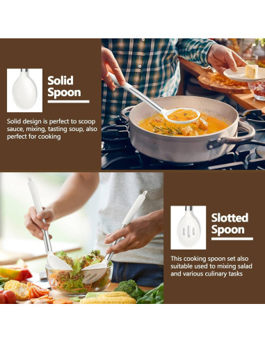 Juego de Utensilios de Cocina P&P CHEF 4 Piezas Silicona Blanca