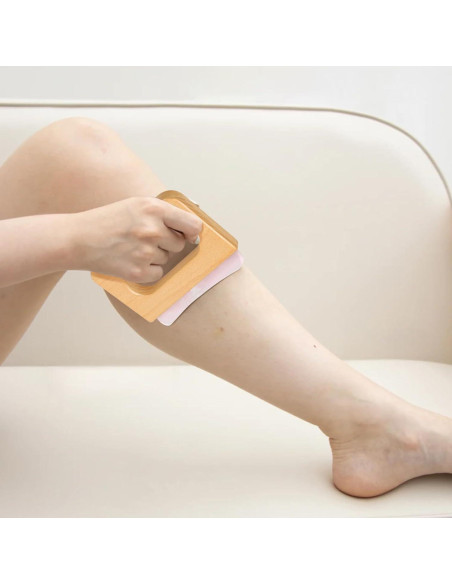 Gua Sha Cuarzo Rosa ideayard con Mango de Madera 11.18cm Gua Sha Cuarzo Rosa ideayard con Mango de Madera 11.18cm