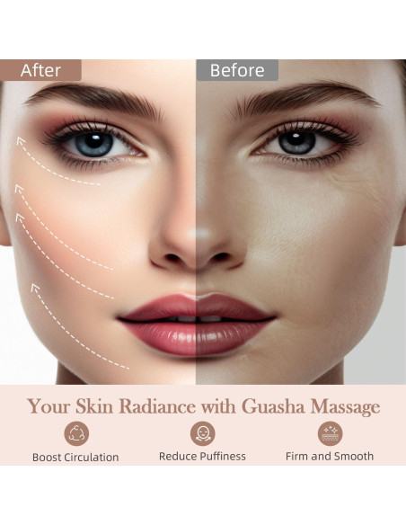 Masajeador Gua Sha Facial BESKAR Acero Inoxidable Plata 8.38cm