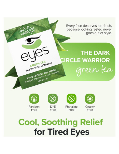 Almohadillas de Gel Antienvejecimiento ToGoSpa Té Verde - 3 Unidades Almohadillas de Gel Antienvejecimiento ToGoSpa Té Verde - 3 Unidades