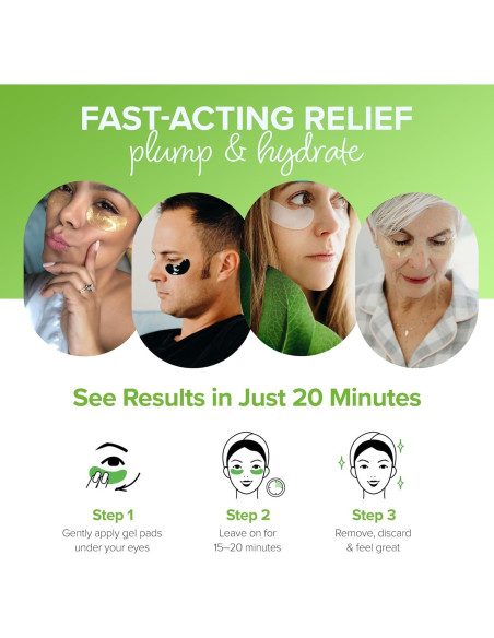 Almohadillas de Gel Antienvejecimiento ToGoSpa Té Verde - 3 Unidades Almohadillas de Gel Antienvejecimiento ToGoSpa Té Verde - 3 Unidades