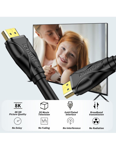 Cable HDMI 2.1 0.46m Kanmis 5pcs Alta Velocidad 8K 60Hz