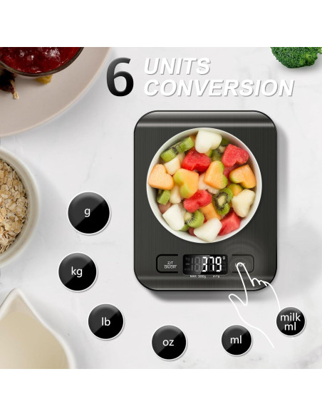 Báscula de Cocina Digital SOYOK 4.99kg Pantalla LCD Acero Inoxidable