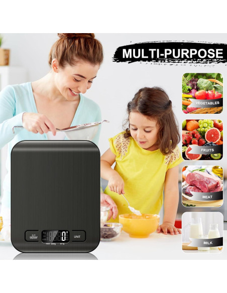 Báscula de Cocina Digital SOYOK 4.99kg Pantalla LCD Acero Inoxidable