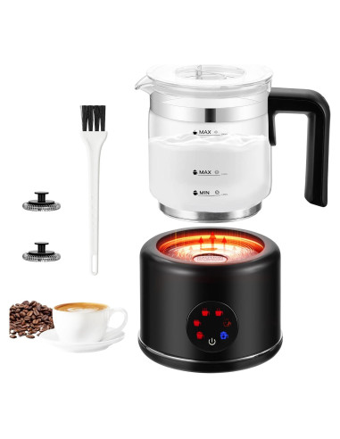 Espumador de Leche Eléctrico JXXM 550W 0.5L 6 en 1 Negro