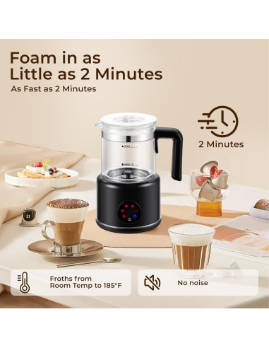 Espumador de Leche Eléctrico JXXM 550W 0.5L 6 en 1 Negro
