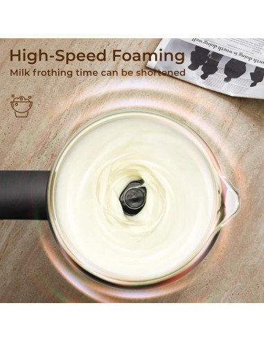 Espumador de Leche Eléctrico JXXM 550W 0.5L 6 en 1 Negro
