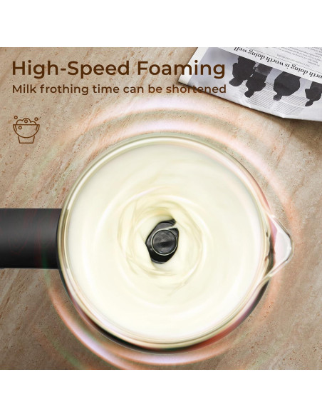 Espumador de Leche Eléctrico JXXM 550W 0.5L 6 en 1 Negro