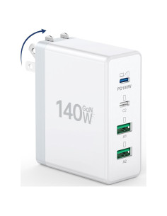 Cargador USB C 140W BREEKET Estación de Carga Rápida 4 Puertos