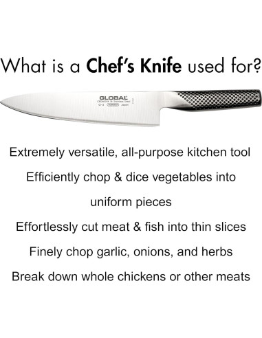Cuchillo de Chef Global G-2 20 cm Acero Inoxidable Japonés