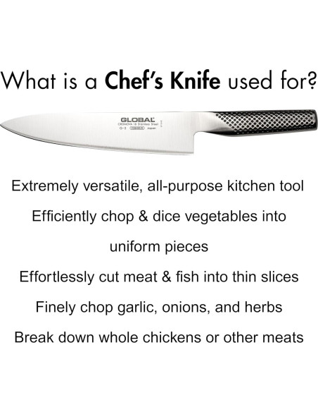 Cuchillo de Chef Global G-2 20 cm Acero Inoxidable Japonés