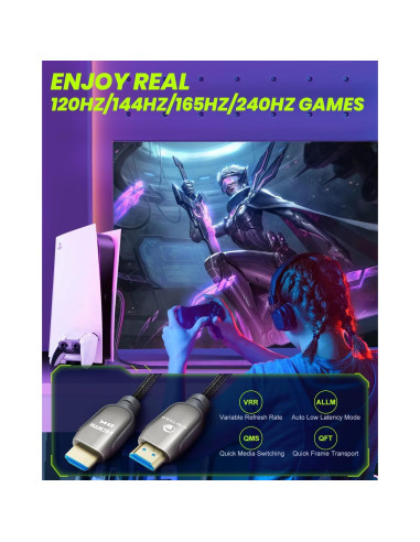 Cable HDMI 2.1 KIMTABO 0.91m Ultra Alta Velocidad 8K 48Gbps