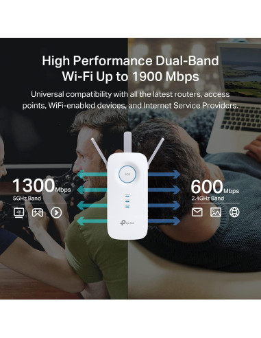 Extensor de Rango WiFi TP-Link RE550 AC1900 Doble Banda