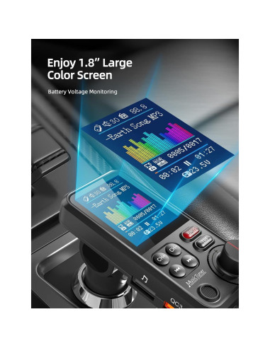 Transmisor FM Bluetooth Nulaxy KM30 para coche con cargador QC3.0