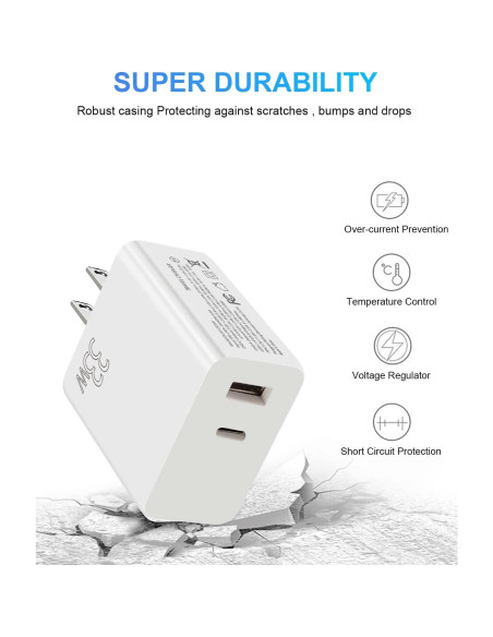 Cargador de Pared USB-C 33W Doble Puerto PD 3.0