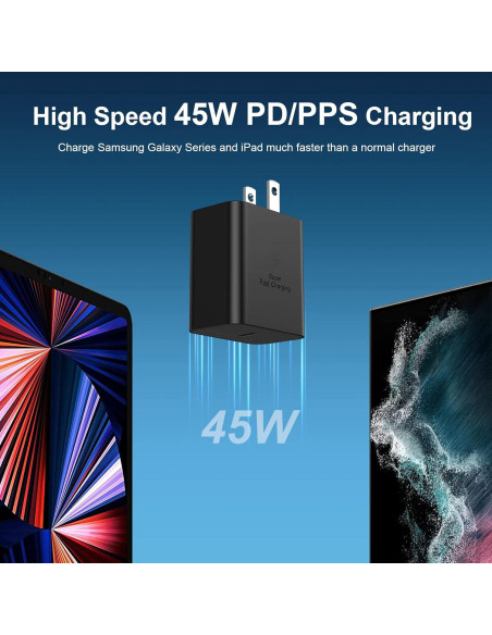 Cargador Rápido USB C 45W Costyle con Cable 6.6FT para Samsung