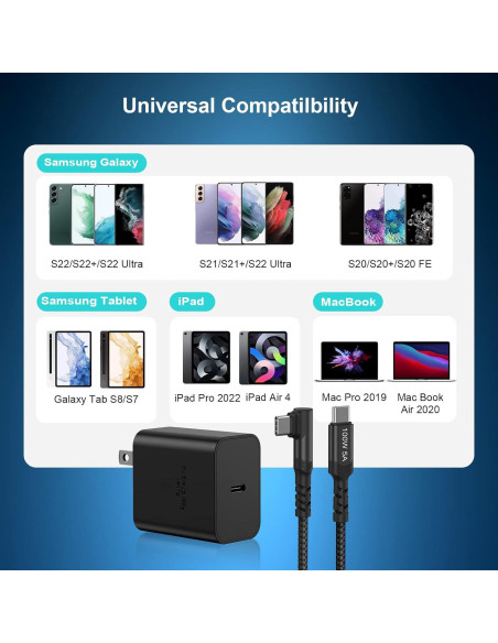 Cargador Rápido USB C 45W Costyle con Cable 6.6FT para Samsung