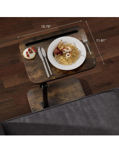 Mesa lateral ajustable Promitop PT-C para sofá 66 cm madera rústica 2