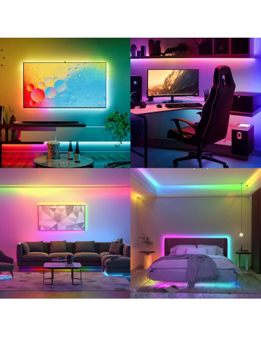 Tira de luces LED COB RGBIC 6M MILADALED con control remoto