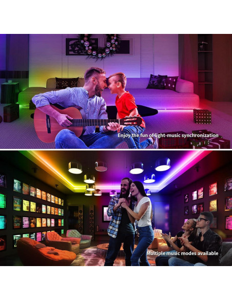 Tira de luces LED COB RGBIC 6M MILADALED con control remoto