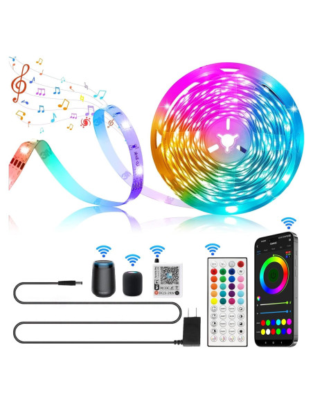 Luces LED WiFi 18.3m Ledagic, Control Remoto y APP, RGB