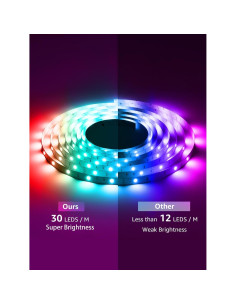 Luces LED WiFi 18.3m Ledagic, Control Remoto y APP, RGB 2