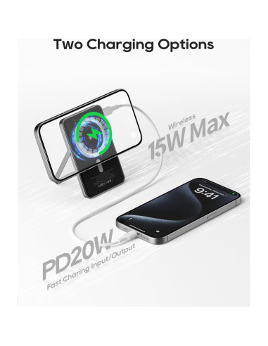 Banco de Energía Inalámbrico Kuulaa 5000mAh MagSafe Azul